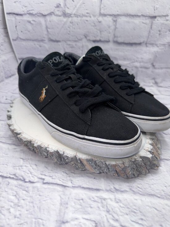 Ralph Lauren Other - Mens Polo Ralph Lauren Sayer Black Canvas and Suede Sneakers Shoes Sz 11.5